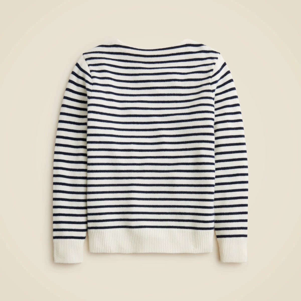 Midweight cashmere boatneck sweater in stripe