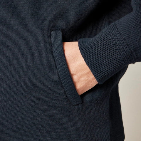 Cotton milano-stitch coach's sweater-jacket