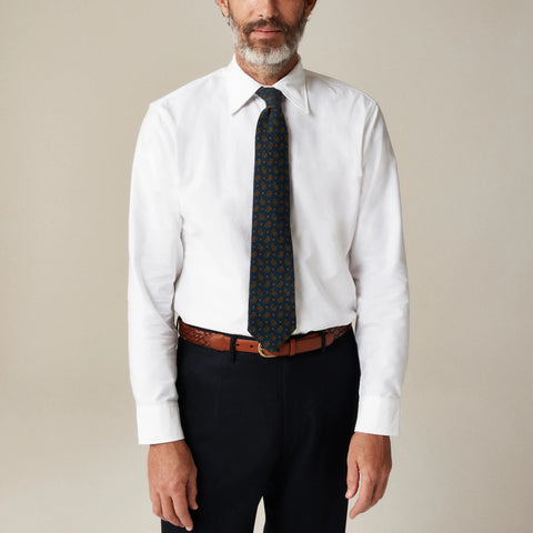Slim Portuguese cotton oxford dress shirt