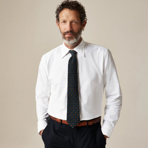 Slim Portuguese cotton oxford dress shirt