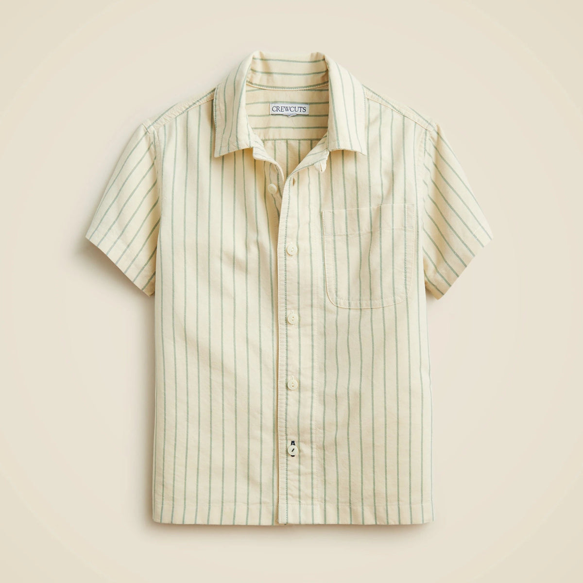 Kids' short-sleeve oxford camp shirt in stripe