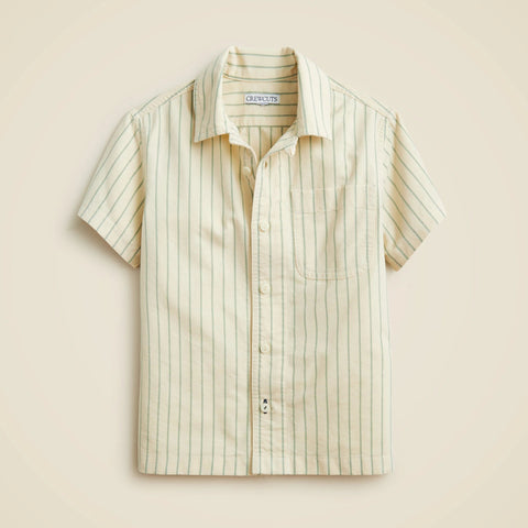 Kids' short-sleeve oxford camp shirt in stripe