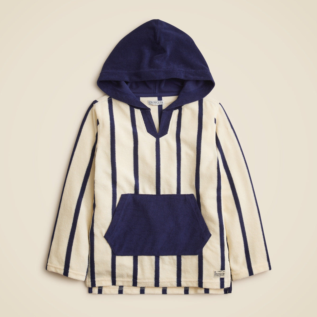 Kids' hooded pullover in towel terry