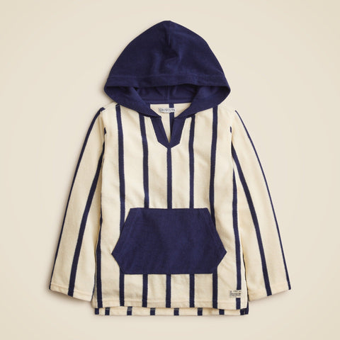 Kids' hooded pullover in towel terry