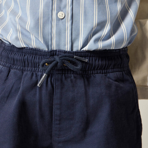 Boys' knee-length pull-on short in stretch chino