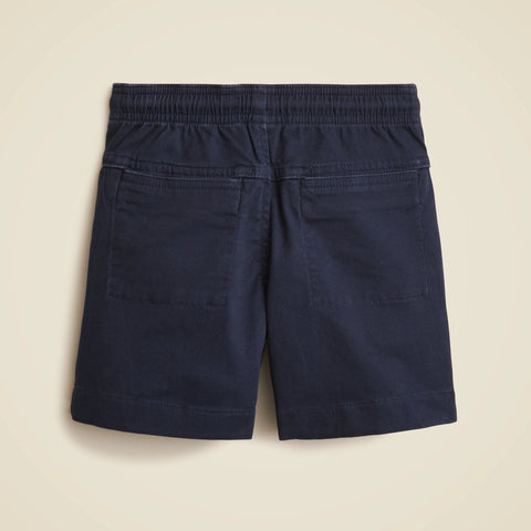 Boys' knee-length pull-on short in stretch chino