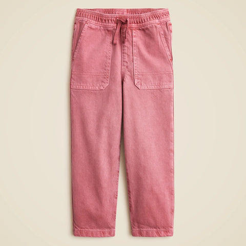 Kids' pull-on garment-dyed jean
