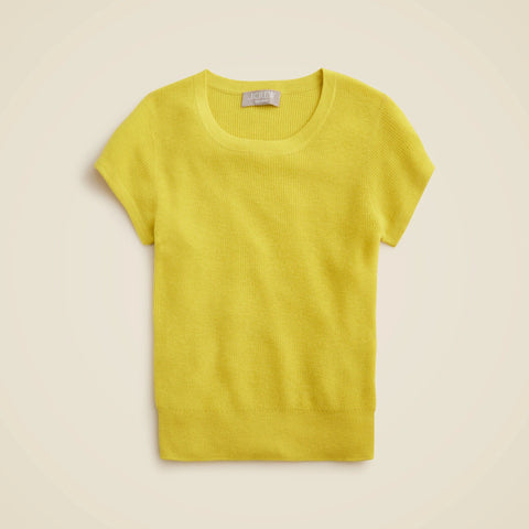 Ribbed featherweight cashmere T-shirt