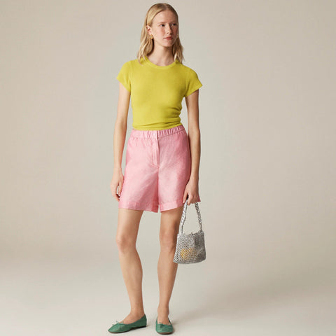 Ribbed featherweight cashmere T-shirt