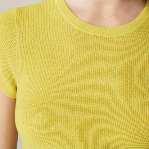 Ribbed featherweight cashmere T-shirt