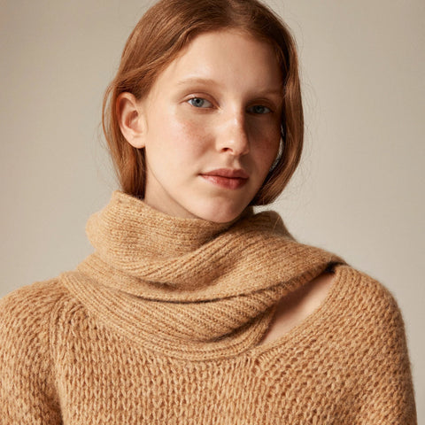 Pullover sweater with scarf