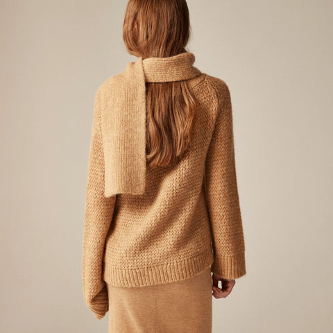 Pullover sweater with scarf