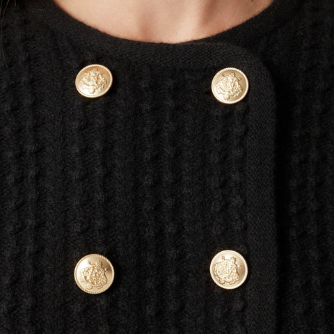 Double-breasted sweater-jacket