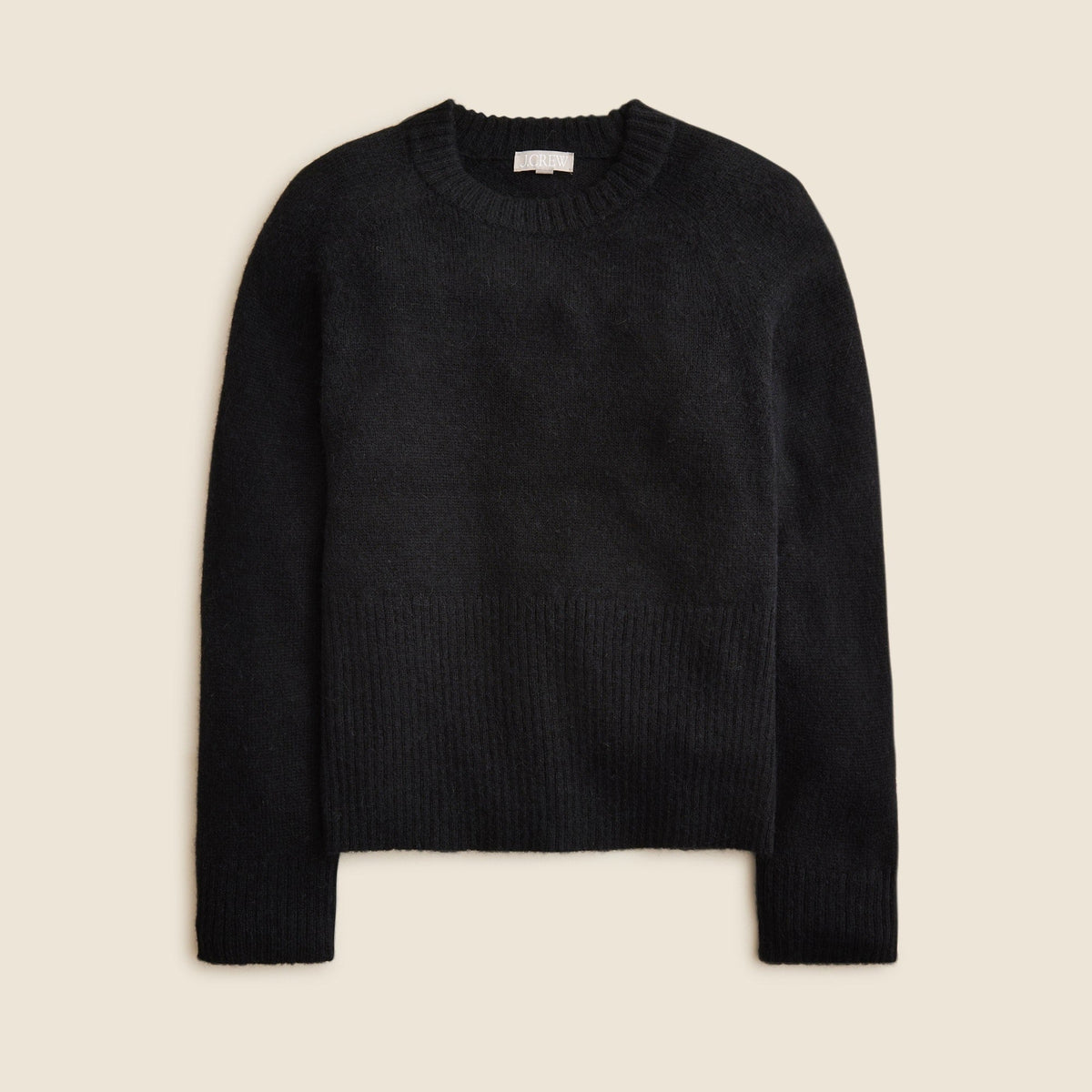 High rib pullover sweater in wool blend