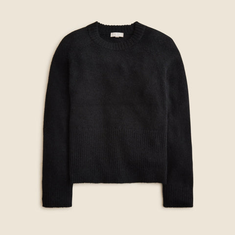 High rib pullover sweater in wool blend
