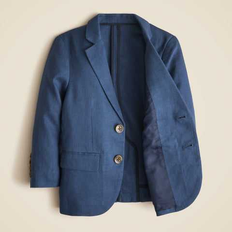 Boys' Ludlow unstructured suit jacket in linen blend
