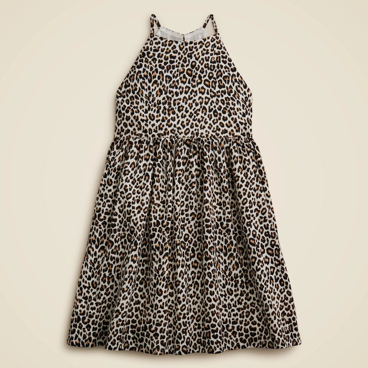 Girls' halter dress in linen-cotton blend