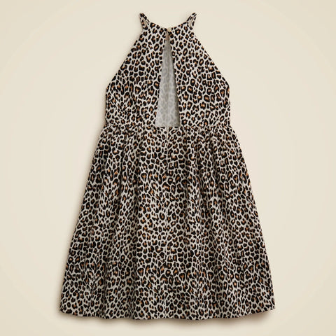 Girls' halter dress in linen-cotton blend