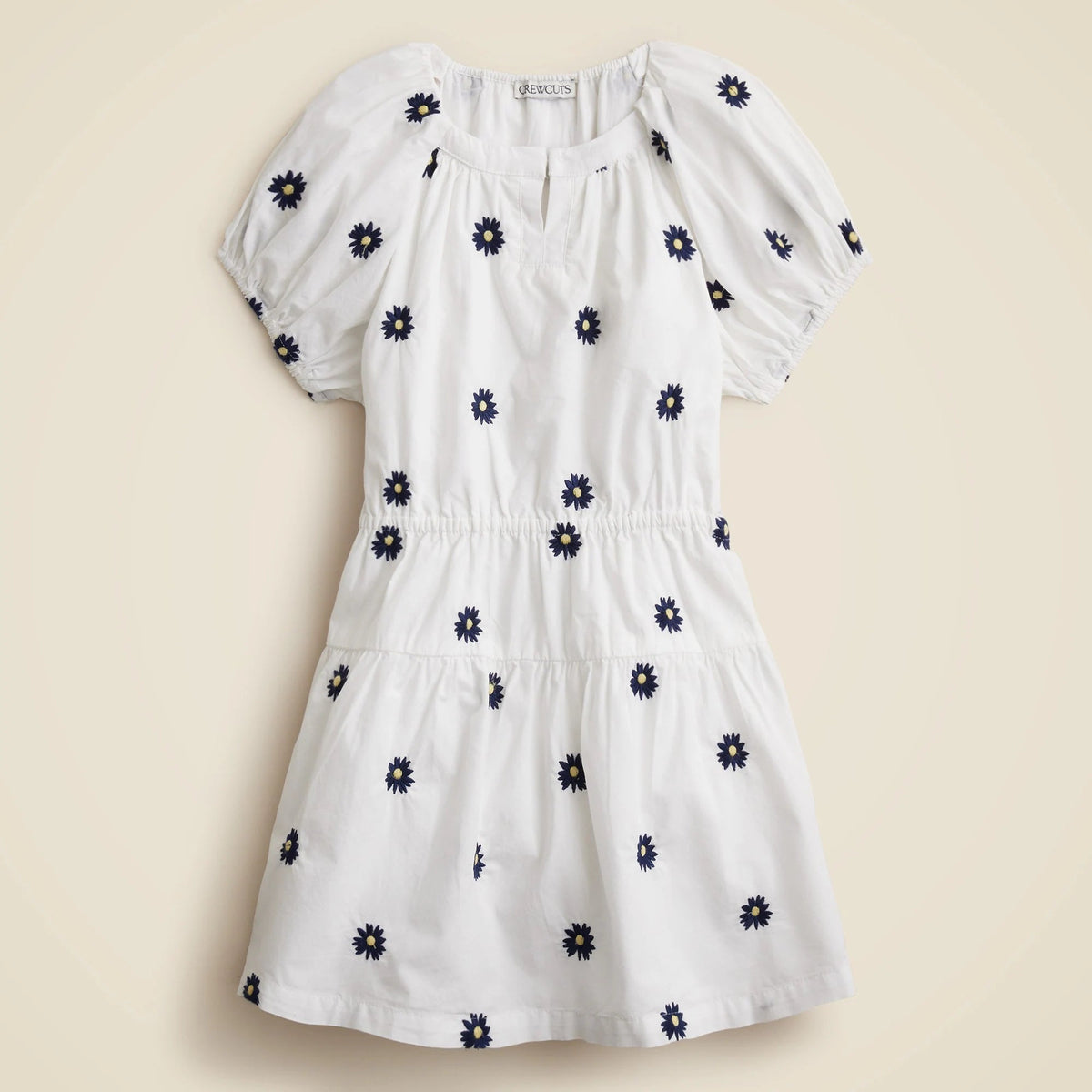 Girls' floral-embroidered dress