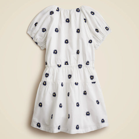 Girls' floral-embroidered dress