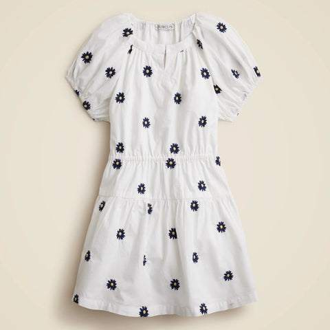 Girls' floral-embroidered dress