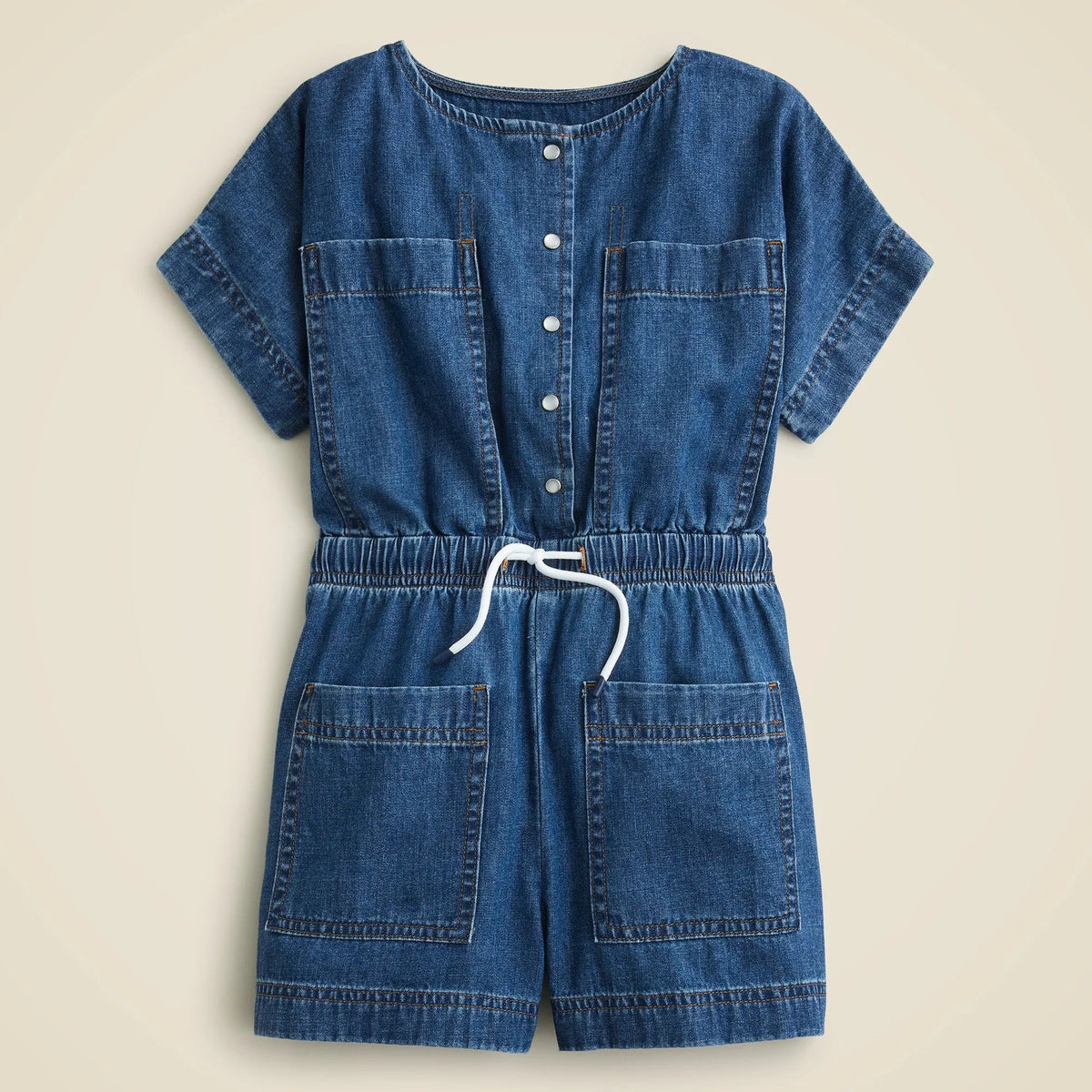 Girls' chambray romper