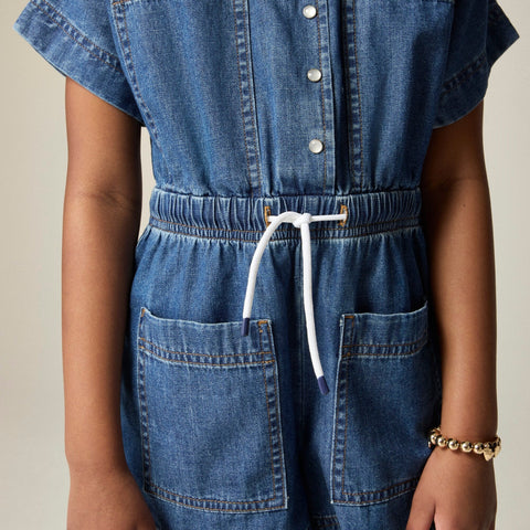 Girls' chambray romper