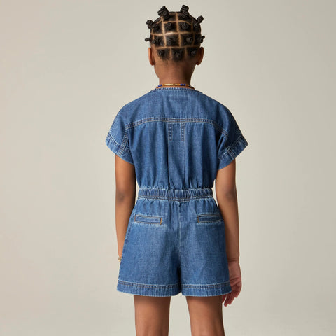 Girls' chambray romper