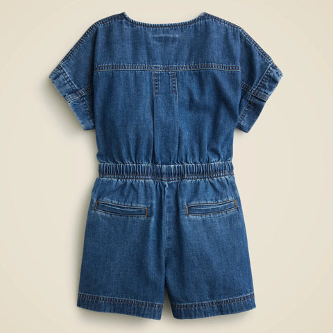 Girls' chambray romper