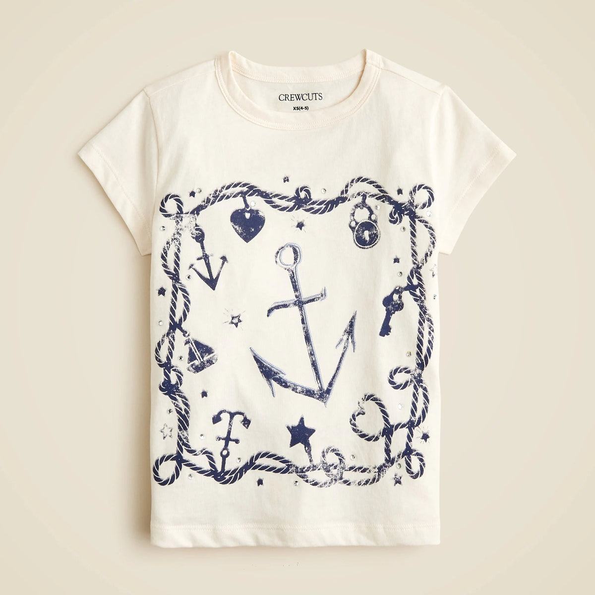 Girls' short-sleeve anchor graphic T-shirt