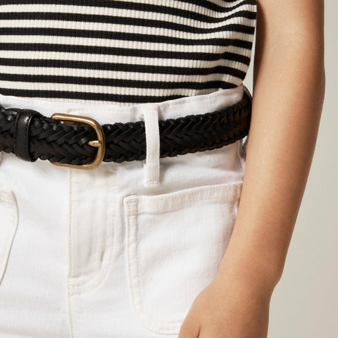 Girls' Sailor stretch denim trouser in white