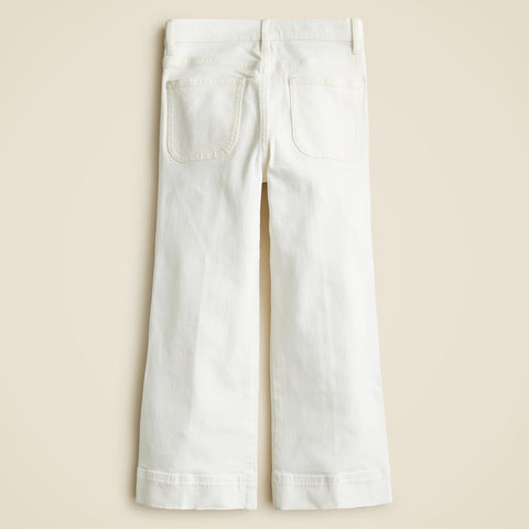 Girls' Sailor stretch denim trouser in white