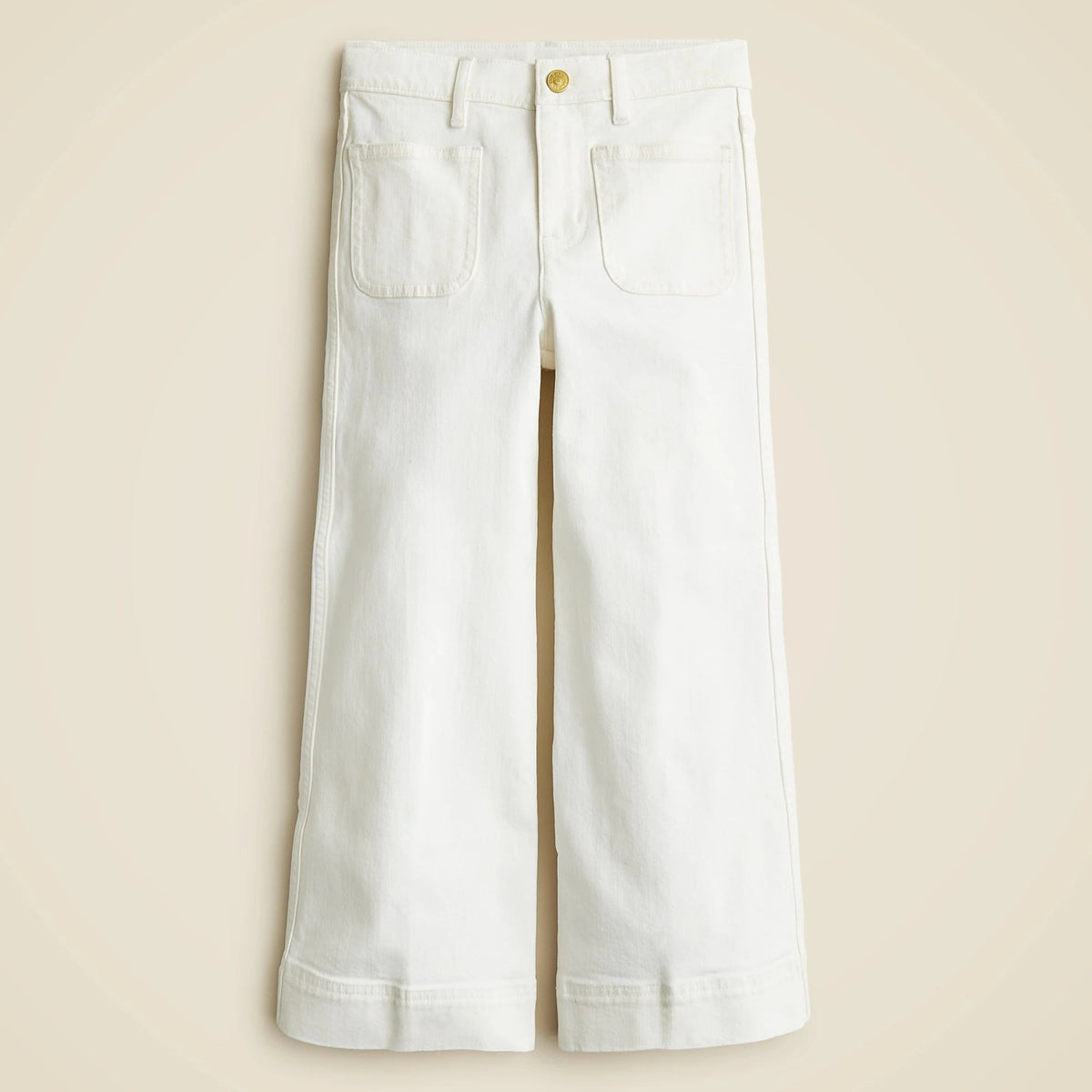 Girls' Sailor stretch denim trouser in white