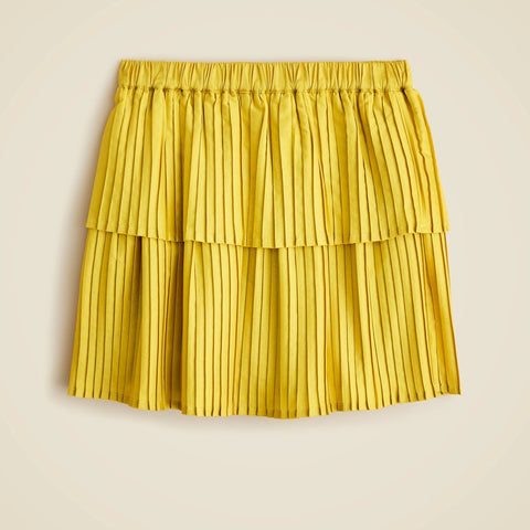 Girls' tiered pleated skirt