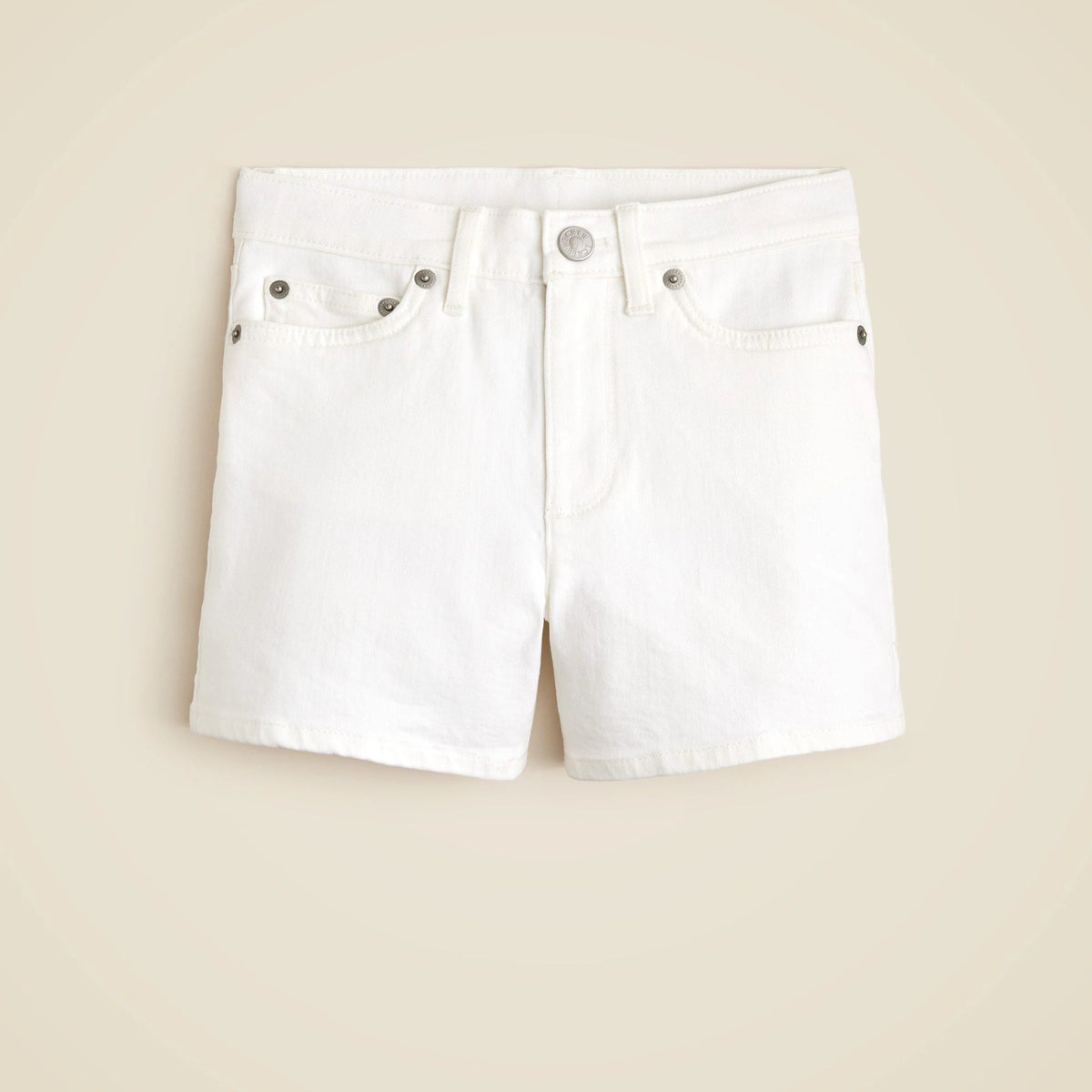 Girls' high-rise denim short in white