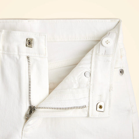 Girls' high-rise denim short in white