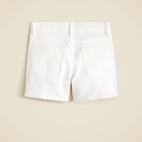 Girls' high-rise denim short in white