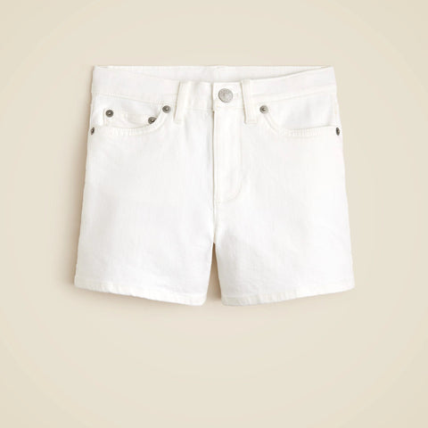 Girls' high-rise denim short in white