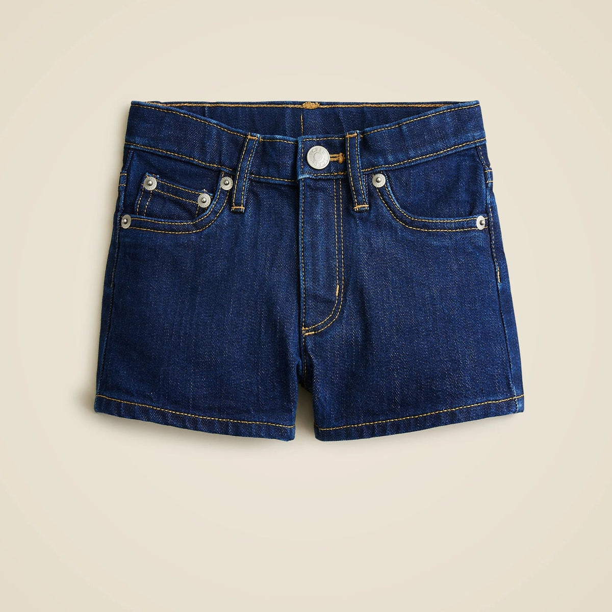 Girls' high-rise denim short in dahlia wash