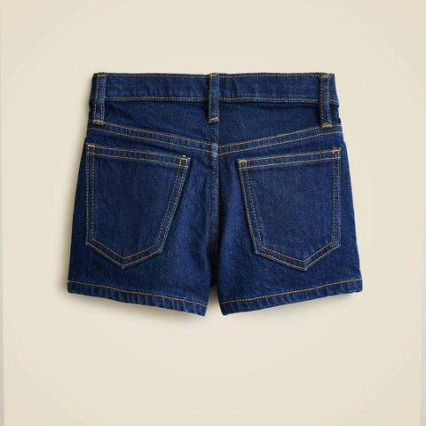 Girls' high-rise denim short in dahlia wash