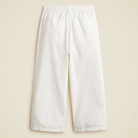 Girls' Soleil pant in linen-cotton blend