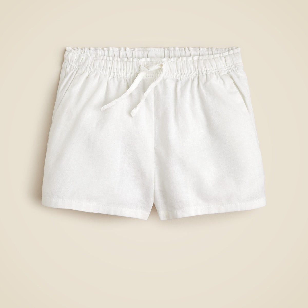 Girls' Soleil short in linen-cotton blend