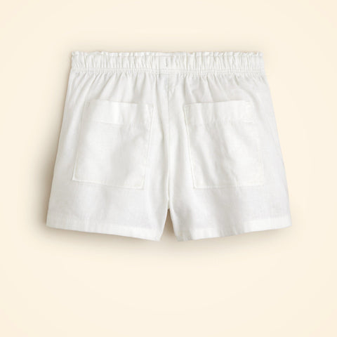 Girls' Soleil short in linen-cotton blend