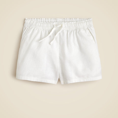 Girls' Soleil short in linen-cotton blend