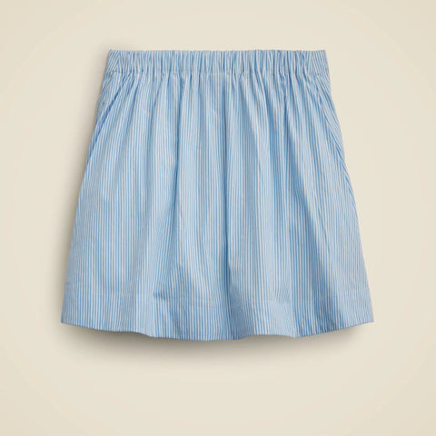 Girls' pleated skirt in cotton poplin with metallic threads