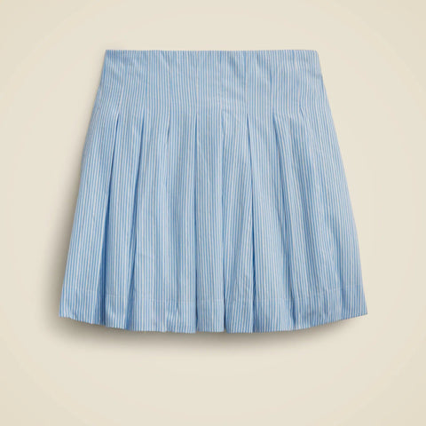 Girls' pleated skirt in cotton poplin with metallic threads