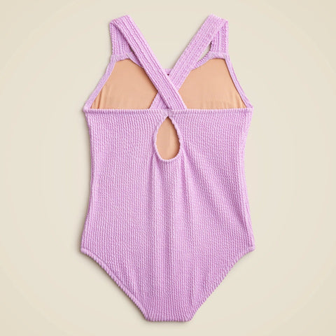 Girls' smocked one-piece swimsuit