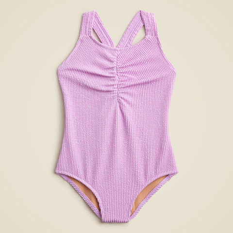 Girls' smocked one-piece swimsuit