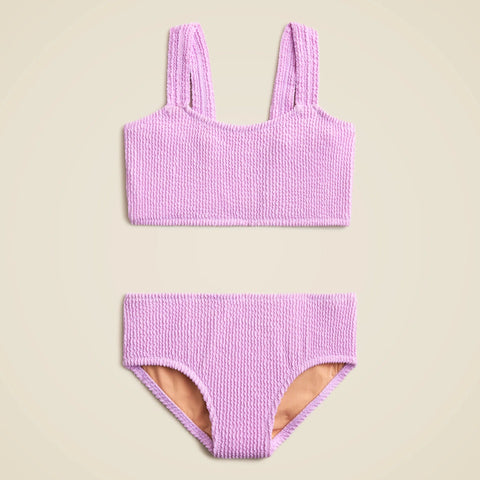 Girls' smocked two-piece swimsuit