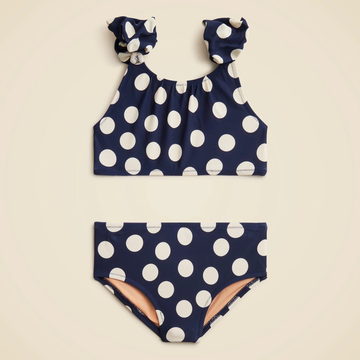 Girls' puff-sleeve two-piece swimsuit